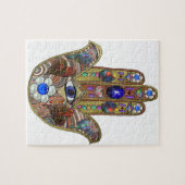 Puzzle Judaica Hamsa Coeurs Fleurs Opal Art Imprimer (Horizontal)