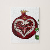 Puzzle Judaica Pomegranate Heart Hanoukka Rosh Hashanah (Vertical)