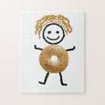 Puzzle juif d'enfant de bagel de cadeau<br><div class="desc">Cette affiche mignonne d'enfant de bagel est le puzzle 10 des x 14 250. Mignon pour Chanukah.</div>