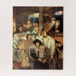 Puzzle Juifs priant dans la synagogue sur Yom Kippour