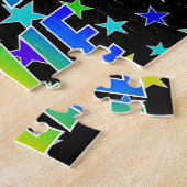 Puzzle "JULIE" Prénom, Amusant "HEUREUX ANNIVERSAIRE" (Côté)