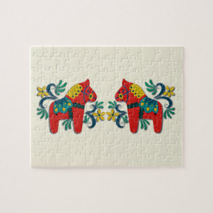 Puzzle Jumeaux suédois de Scandinave de cheval de Dala d