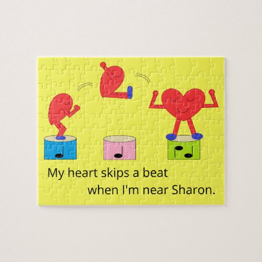 Puzzle Jumping Coeur dans l'amour : Jaune (Horizontal)