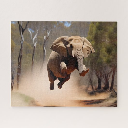 Puzzle "Jumping Joy : Le saut des éléphants Animés" (Horizontal)