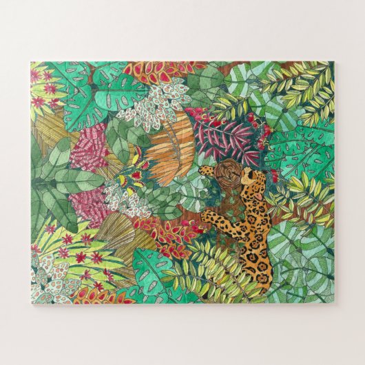 Puzzle Jungle aquarelle difficile (Horizontal)