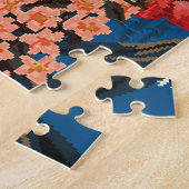 Puzzle Jungle Chic : Bleu foncé Exotique. (Côté)
