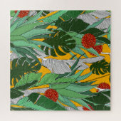 Puzzle Jungle d'été : Motif de palmier lumineux. (Horizontal)