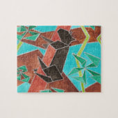 Puzzle Jungle Panther Original Abstract Art (Horizontal)