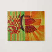 Puzzle Junk on Sea of Green Cubist Abstrait (Horizontal)