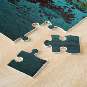 Puzzle Junk Yard vintage car 50's aqua turquoise (Côté)