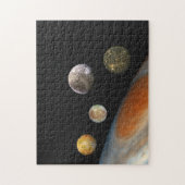 Puzzle Jupiter et quatre lunes satellites Galiléens (Vertical)