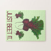 Puzzle Just Beet (Beat) It Funny Red Beets Garden Veggie (Horizontal)