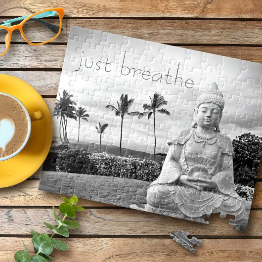 Puzzle Just Breathe Hawaii Bouddha noir et blanc