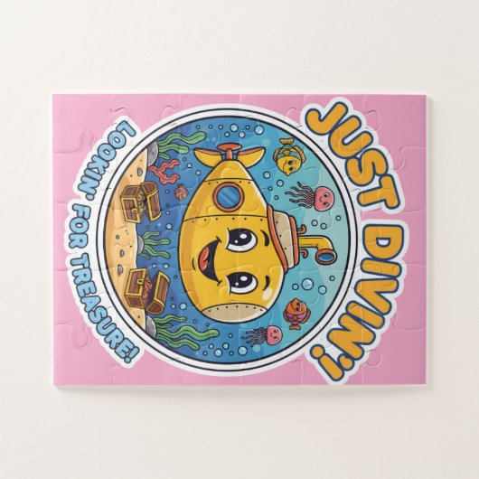 Puzzle Just Divin'! Lookin' For Treasure! - Cheerful (Horizontal)