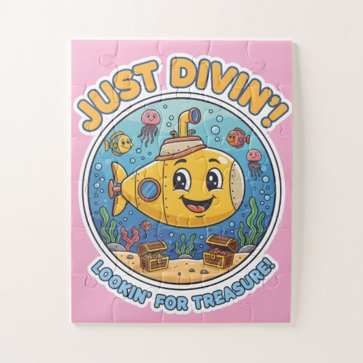Puzzle Just Divin'! Lookin' For Treasure! - Cheerful (Vertical)