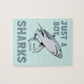 Puzzle Juste un garçon qui aime Sharks Shark Lover (Horizontal)