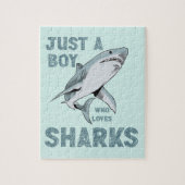 Puzzle Juste un garçon qui aime Sharks Shark Lover (Vertical)
