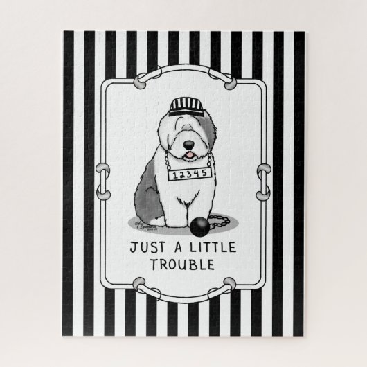 Puzzle Juste un petit problème Vieux anglais Sheepdog Gre (Vertical)