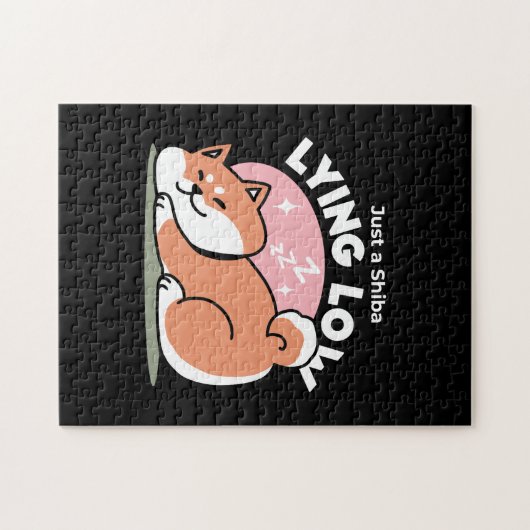 Puzzle Juste un Shiba allongé bas : mignonne conception S (Horizontal)