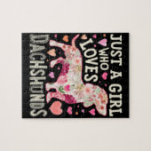 Puzzle Juste Une Fille Qui Aime Dachshunds Chien (Horizontal)