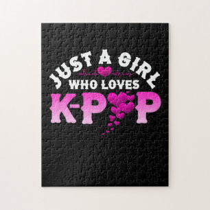 Puzzle Juste une fille qui aime K-Pop Doigt Coeur KPop