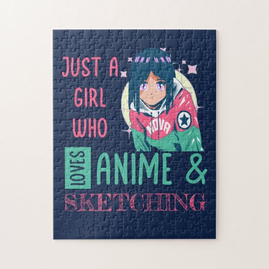 Puzzle Juste une fille qui aime l'anime et le dessin (Vertical)