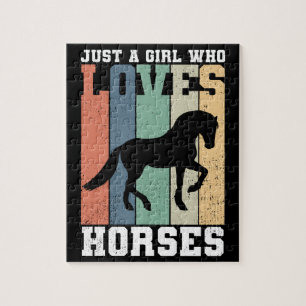 Puzzle Juste une fille qui aime les chevaux Cheval rétr
