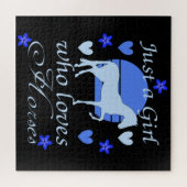 Puzzle Juste une fille qui aime les chevaux en bleu (Horizontal)