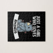 Puzzle juste une fille qui aime les rhinocéros mignons rh (Horizontal)