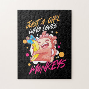Puzzle Juste Une Fille Qui Aime Les Singes