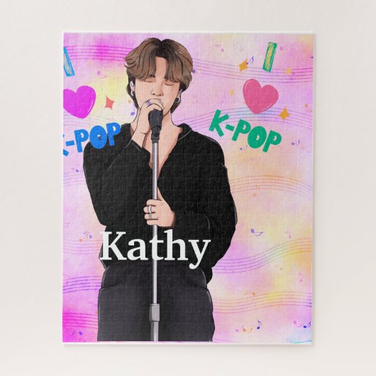 Puzzle K-Pop Music Fan Boy Band Singer Custom Pastel (Vertical)