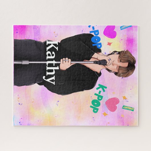 Puzzle K-Pop Music Fan Boy Band Singer Custom Pastel (Horizontal)