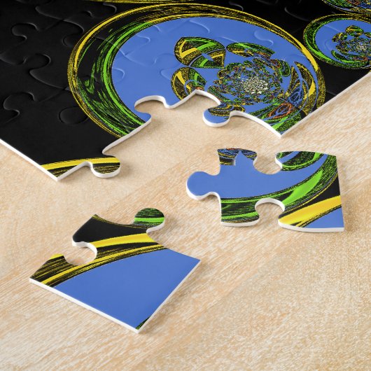 Puzzle Kaleidoscope bleu et jaune Imprimer (Côté)