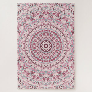 Puzzle Kaleidoscope de mandala de couleur rose et bleu an