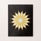 Puzzle Kaleidoscope Design Bright Yellow Star (Vertical)