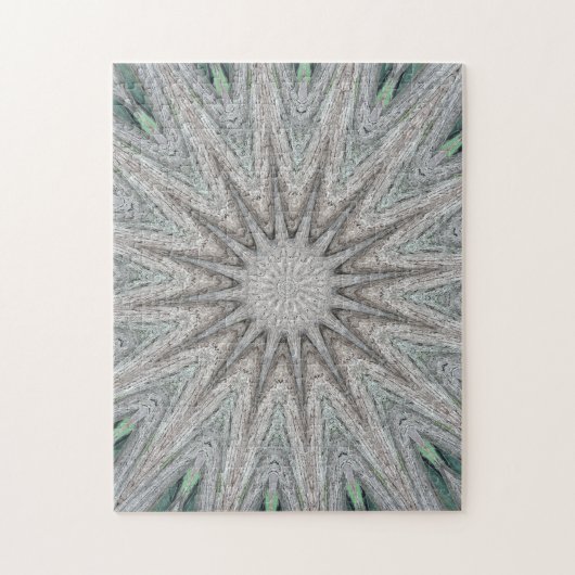 Puzzle Kaleidoscope Design Rustique gris clair (Vertical)