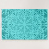 Puzzle Kaleidoscope Mandala Art Energy Flower Turquoise (Horizontal)