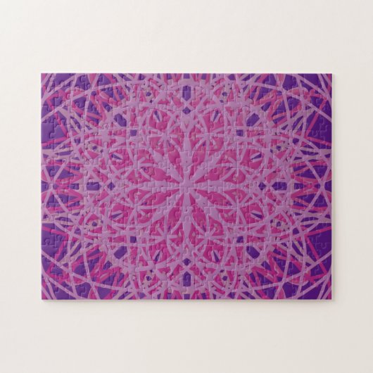Puzzle Kaleidoscope Mandala Art Flower rose violet (Horizontal)