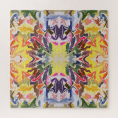 Puzzle Kaleidoscope retro coloré psychédélique Abstrait (Horizontal)