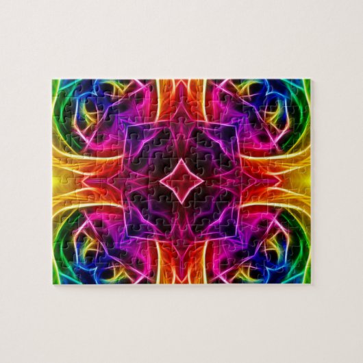 Puzzle Kaléidoscope rose d'arc-en-ciel (Horizontal)