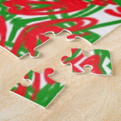 Puzzle Kaleidoscope rouge, vert et blanc (Côté)