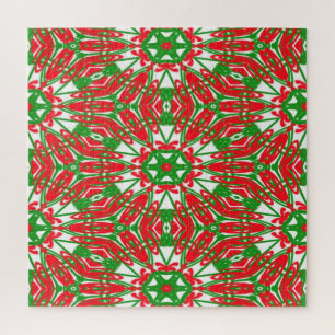 Puzzle Kaleidoscope rouge, vert et blanc