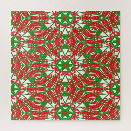 Puzzle Kaleidoscope rouge, vert et blanc (Vertical)