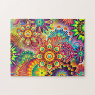 Puzzle Kaleidoscope super Psychédlique Couleurs difficile