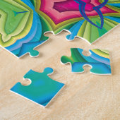Puzzle Kaleidoscope vert pourpre rose moderne (Côté)