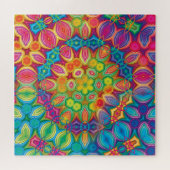 Puzzle Kaleidoscope vert pourpre rose moderne (Horizontal)