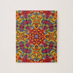 Puzzle Kaléidoscope vintage de fractale de couleurs en