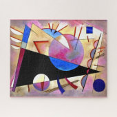 Puzzle Kandinsky - Cubisme Abstrait avec rose et blues (Horizontal)