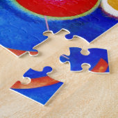 Puzzle Kandinsky en peinture Abstraite bleue (Côté)