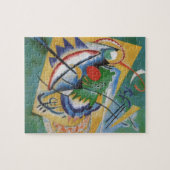 Puzzle Kandinsky rouge ovale Abstraite oeuvre d'art vert  (Horizontal)